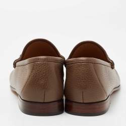 مملوكة مسبقًا Gucci Brown Leather Horsebit  Loafers Size 42