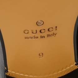 مملوكة مسبقًا Gucci Black Leather Jordaan Horsebit Loafers Size 43