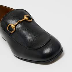 مملوكة مسبقًا Gucci Black Leather Jordaan Horsebit Loafers Size 43