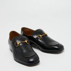 مملوكة مسبقًا Gucci Black Leather Jordaan Horsebit Loafers Size 43