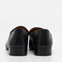 Pre Owned Gucci Black Leather Jordaan Loafers Size 44