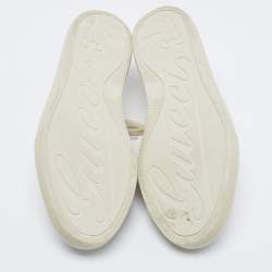 Gucci White/Grey GG Canvas and Leather Low Top Sneakers Size 43