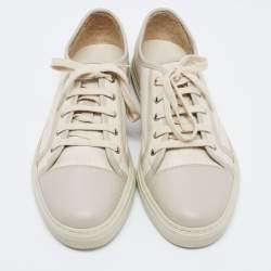 Gucci White/Grey GG Canvas and Leather Low Top Sneakers Size 43