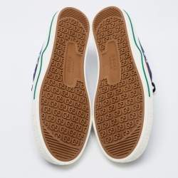 Pre Owned Gucci Blue Canvas Tennis 1977 Sneakers Size 43.5