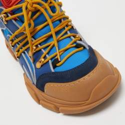 Gucci Multicolor Canvas and Leather Flashtrek Sneakers Size 42