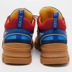 Gucci Multicolor Canvas and Leather Flashtrek Sneakers Size 42