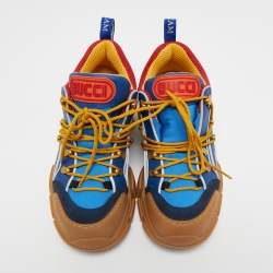 Gucci Multicolor Canvas and Leather Flashtrek Sneakers Size 42