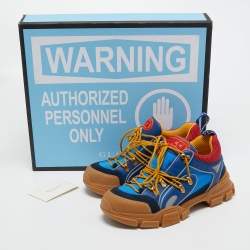 Gucci Multicolor Canvas and Leather Flashtrek Sneakers Size 42