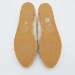 Gucci Off White Canvas Graphic Print Slip On Espadrilles Size 42