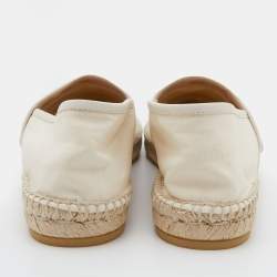 Gucci Off White Canvas Graphic Print Slip On Espadrilles Size 42