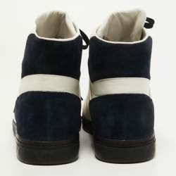 Gucci Navy Blue/White Suede and Leather CC Low Top Sneakers Size 43.5