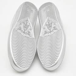 Gucci Silver Leather Ace Low Top Sneakers Size 41