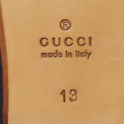 Gucci Navy Blue/Black Leather Jordaan Loafers Size 47