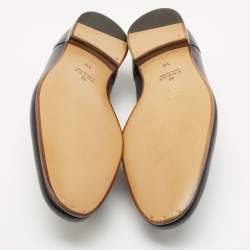 Gucci Navy Blue/Black Leather Jordaan Loafers Size 47