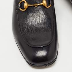 Pre Owned Gucci Black Leather Jordaan Loafers Size 43
