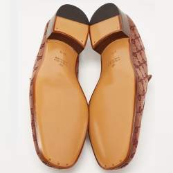 مملوكة مسبقًا Gucci Two Tone GG Canvas Jordaan Loafers Size 46.5
