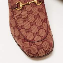 مملوكة مسبقًا Gucci Two Tone GG Canvas Jordaan Loafers Size 46.5