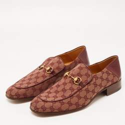 مملوكة مسبقًا Gucci Two Tone GG Canvas Jordaan Loafers Size 46.5