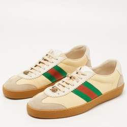Pre Owned Gucci Tricolor Leather and Suede G74 Sneakers Size 46