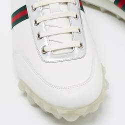 Gucci Tricolor Leather ACE Web Low Top Sneakers Size 46