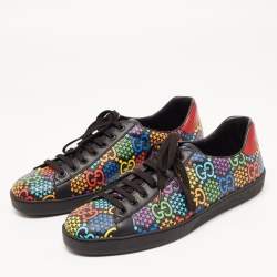 Pre Owned Gucci Multicolor GG Supreme Canvas and Leather Psychedelic Ace Sneakers Size 44