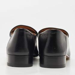 Pre Owned Gucci Black Leather Jordaan Horsebit Slip On Loafers Size 43