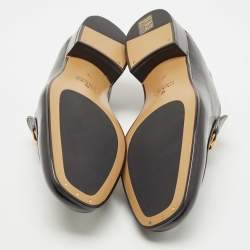 Pre Owned Gucci Black Leather Jordaan Horsebit Slip On Loafers Size 43