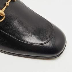 Pre Owned Gucci Black Leather Jordaan Horsebit Slip On Loafers Size 43