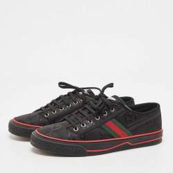 Gucci Black Canvas Tennis 1977 Low Top Sneakers Size 43