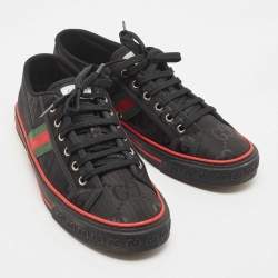 Gucci Black Canvas Tennis 1977 Low Top Sneakers Size 43