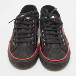 Gucci Black Canvas Tennis 1977 Low Top Sneakers Size 43