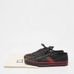Gucci Black Canvas Tennis 1977 Low Top Sneakers Size 43