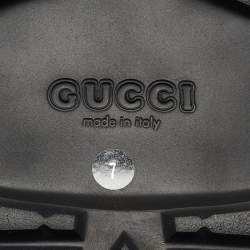 Gucci Black Rubber Corbett Velcro Strap Flat Sandals Size 41