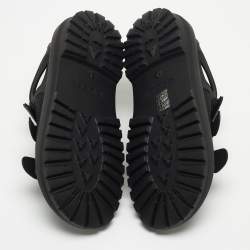 Gucci Black Rubber Corbett Velcro Strap Flat Sandals Size 41