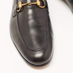 Pre Owned Gucci Black Leather Jordan Horsebit Loafers Size 44