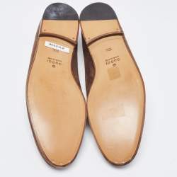 Gucci Brown Suede Slip On Loafers Size 44.5