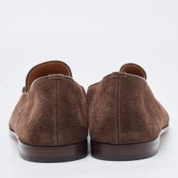Gucci Brown Suede Slip On Loafers Size 44.5