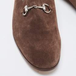 Gucci Brown Suede Slip On Loafers Size 44.5