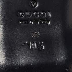 Gucci Black Leather NY Yankees Flat Mules Size 44.5