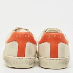 Pre Owned Gucci x Disney Cream Leather Mickey Mouse Ace Sneakers Size 39.5