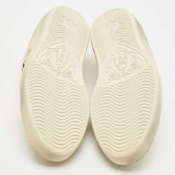 Pre Owned Gucci x Disney Cream Leather Mickey Mouse Ace Sneakers Size 39.5