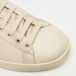 Pre Owned Gucci x Disney Cream Leather Mickey Mouse Ace Sneakers Size 39.5