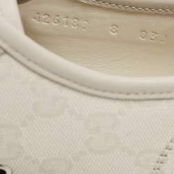 Pre Owned Gucci Beige GG Canvas and Leather Low Top Sneakers Size 42