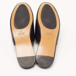 Gucci Black Leather Princetown Horsebit Flat Mules Size 45