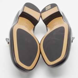 Pre Owned Gucci Black Leather Jordaan Loafers Size 44