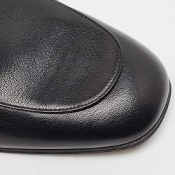 Pre Owned Gucci Black Leather Jordaan Loafers Size 44
