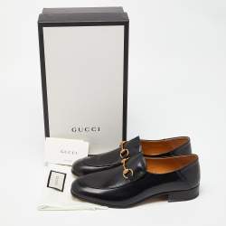 Gucci Black Leather Horsebit Loafers Size 43.5 