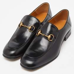 Gucci Black Leather Horsebit Loafers Size 43.5 