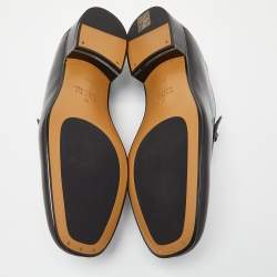 Gucci Black Leather Horsebit Loafers Size 43.5 
