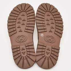 Gucci Beige/Brown GG Supreme Canvas Horsebit Slippers Size 40